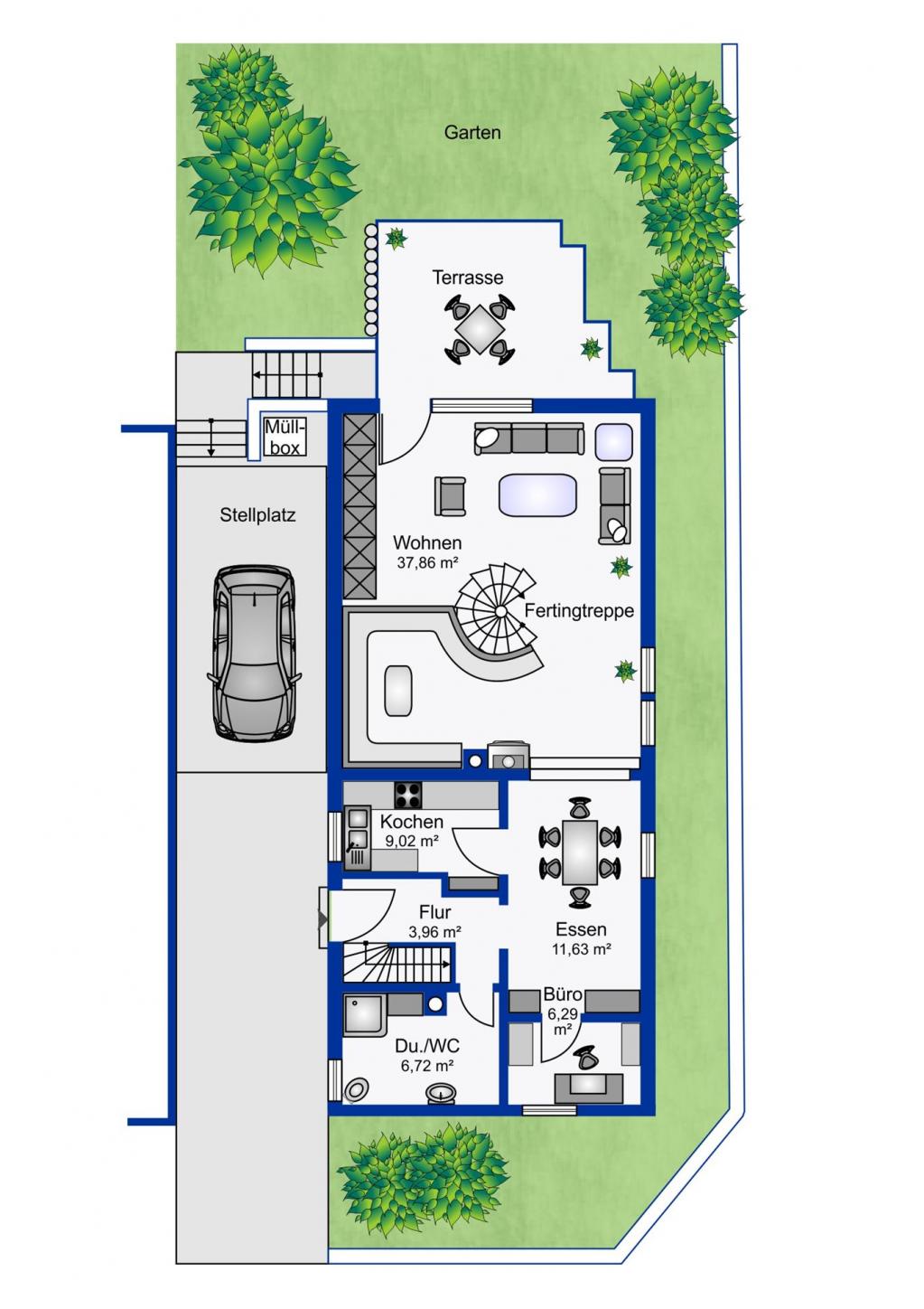 Grundriss Erdgeschoss Godramstein