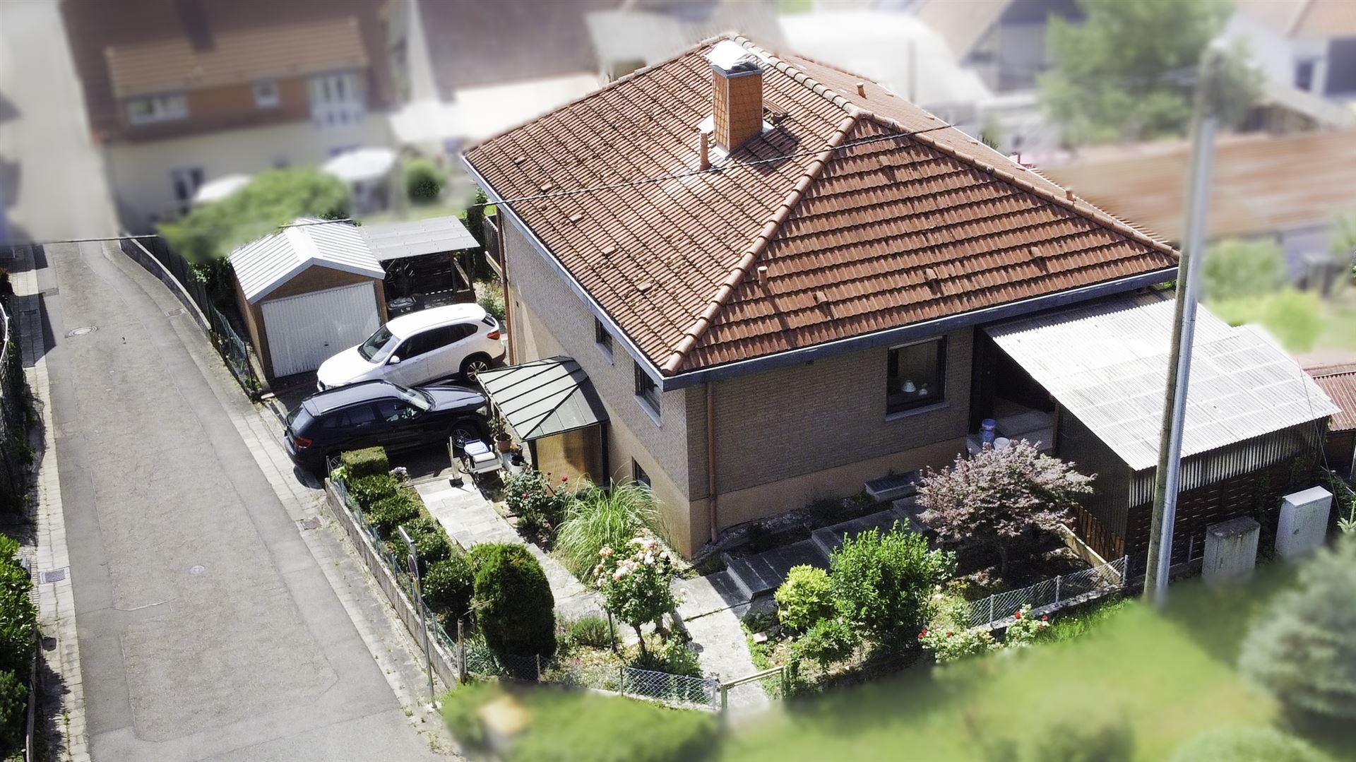 Luftbild des Einfamilienhauses in Pleisweiler